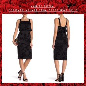 Vanity Room NWT- LBD Velvet Trim Dress sz. S